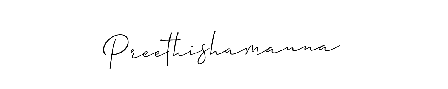 Also we have Preethishamanna name is the best signature style. Create professional handwritten signature collection using Allison_Script autograph style. Preethishamanna signature style 2 images and pictures png