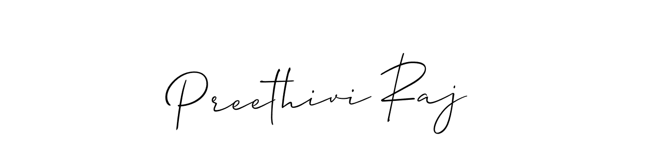 Create a beautiful signature design for name Preethivi Raj. With this signature (Allison_Script) fonts, you can make a handwritten signature for free. Preethivi Raj signature style 2 images and pictures png