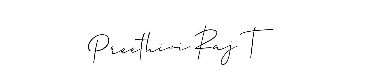 Create a beautiful signature design for name Preethivi Raj T. With this signature (Allison_Script) fonts, you can make a handwritten signature for free. Preethivi Raj T signature style 2 images and pictures png
