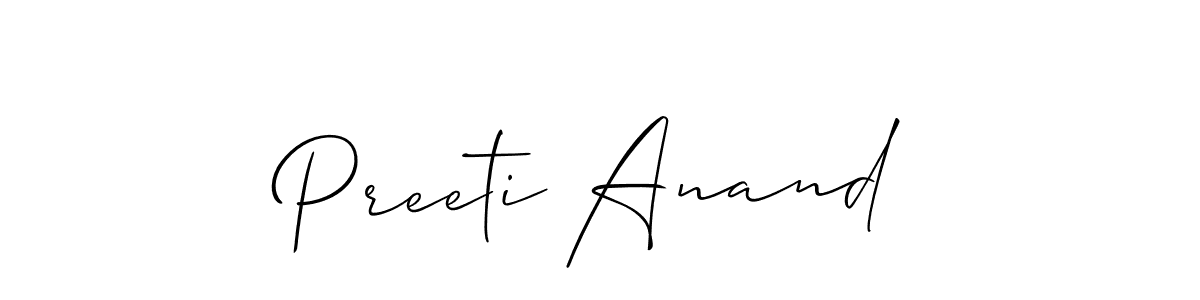 You should practise on your own different ways (Allison_Script) to write your name (Preeti Anand) in signature. don't let someone else do it for you. Preeti Anand signature style 2 images and pictures png