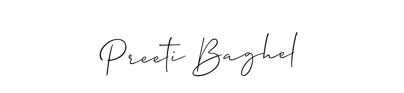 Allison_Script is a professional signature style that is perfect for those who want to add a touch of class to their signature. It is also a great choice for those who want to make their signature more unique. Get Preeti Baghel name to fancy signature for free. Preeti Baghel signature style 2 images and pictures png