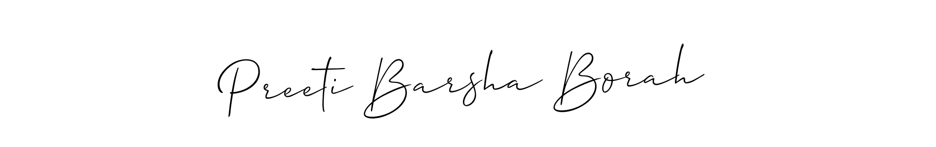 Use a signature maker to create a handwritten signature online. With this signature software, you can design (Allison_Script) your own signature for name Preeti Barsha Borah. Preeti Barsha Borah signature style 2 images and pictures png