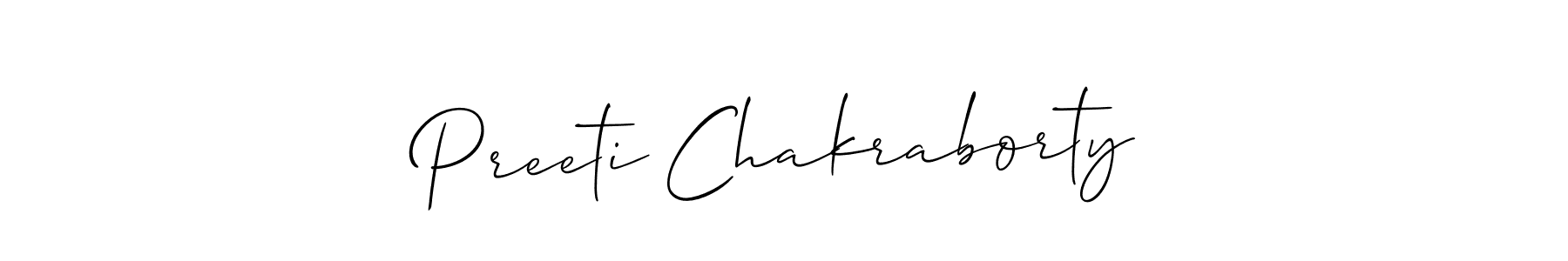 Design your own signature with our free online signature maker. With this signature software, you can create a handwritten (Allison_Script) signature for name Preeti Chakraborty. Preeti Chakraborty signature style 2 images and pictures png