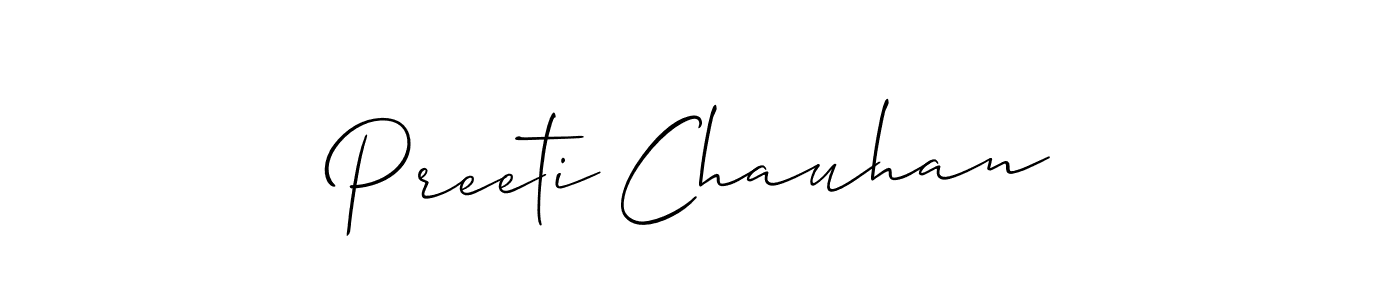 Make a beautiful signature design for name Preeti Chauhan. With this signature (Allison_Script) style, you can create a handwritten signature for free. Preeti Chauhan signature style 2 images and pictures png