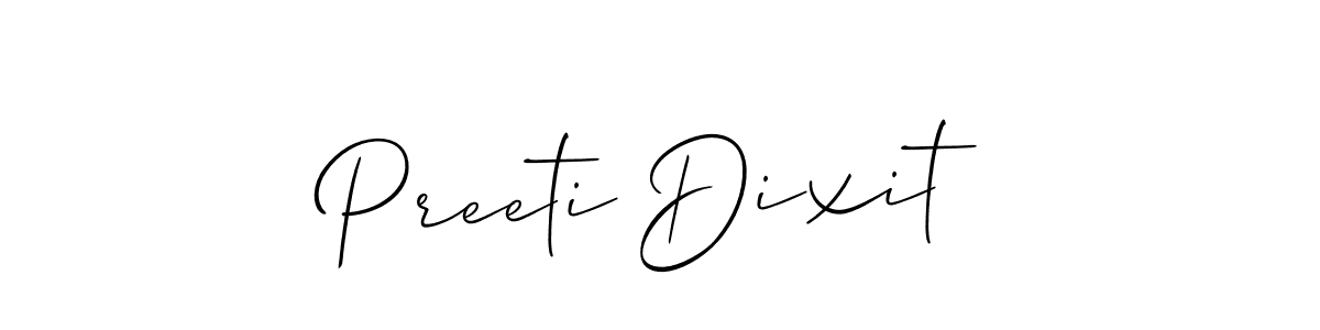 Make a beautiful signature design for name Preeti Dixit. With this signature (Allison_Script) style, you can create a handwritten signature for free. Preeti Dixit signature style 2 images and pictures png