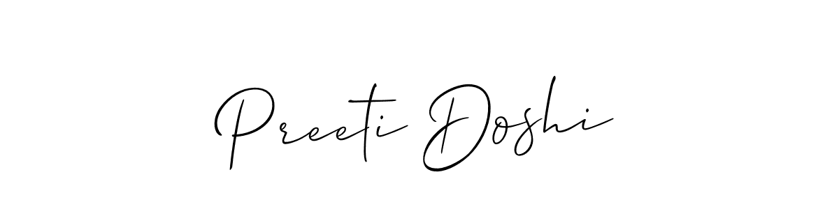 The best way (Allison_Script) to make a short signature is to pick only two or three words in your name. The name Preeti Doshi include a total of six letters. For converting this name. Preeti Doshi signature style 2 images and pictures png