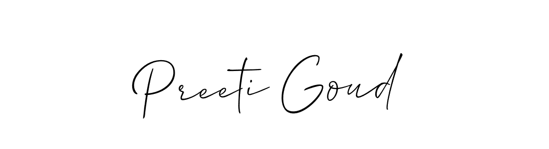 The best way (Allison_Script) to make a short signature is to pick only two or three words in your name. The name Preeti Goud include a total of six letters. For converting this name. Preeti Goud signature style 2 images and pictures png