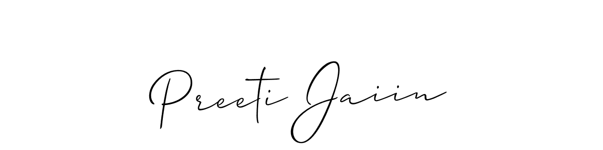 Preeti Jaiin stylish signature style. Best Handwritten Sign (Allison_Script) for my name. Handwritten Signature Collection Ideas for my name Preeti Jaiin. Preeti Jaiin signature style 2 images and pictures png