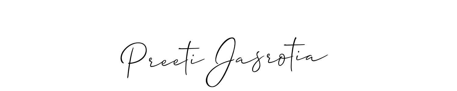 if you are searching for the best signature style for your name Preeti Jasrotia. so please give up your signature search. here we have designed multiple signature styles  using Allison_Script. Preeti Jasrotia signature style 2 images and pictures png