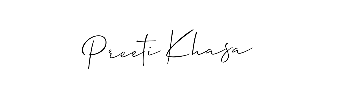 if you are searching for the best signature style for your name Preeti Khasa. so please give up your signature search. here we have designed multiple signature styles  using Allison_Script. Preeti Khasa signature style 2 images and pictures png