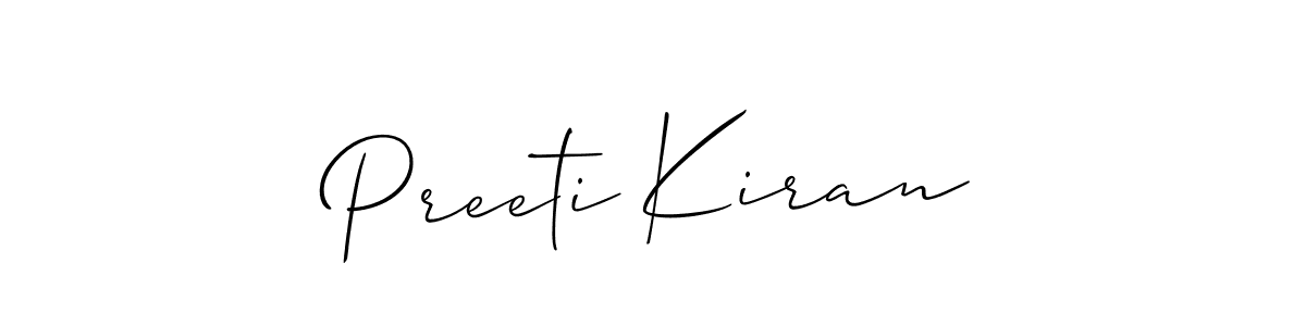 Similarly Allison_Script is the best handwritten signature design. Signature creator online .You can use it as an online autograph creator for name Preeti Kiran. Preeti Kiran signature style 2 images and pictures png