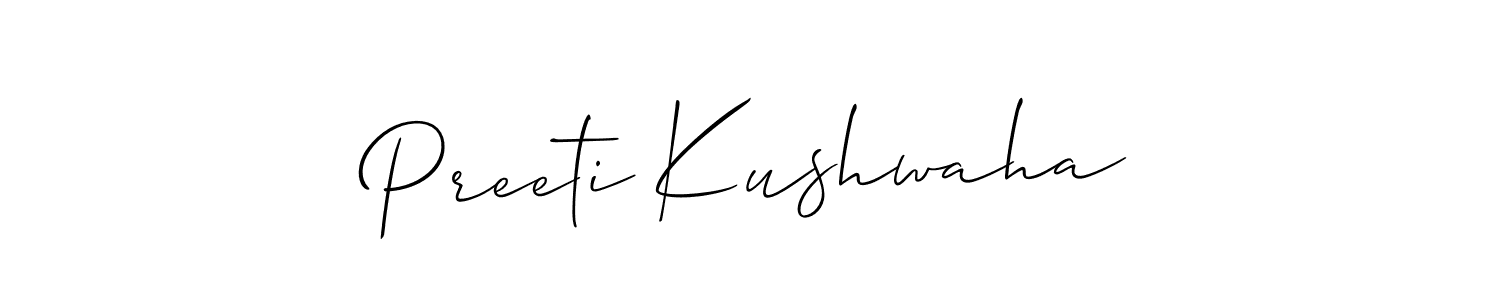Design your own signature with our free online signature maker. With this signature software, you can create a handwritten (Allison_Script) signature for name Preeti Kushwaha. Preeti Kushwaha signature style 2 images and pictures png