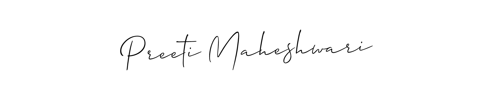 Use a signature maker to create a handwritten signature online. With this signature software, you can design (Allison_Script) your own signature for name Preeti Maheshwari. Preeti Maheshwari signature style 2 images and pictures png