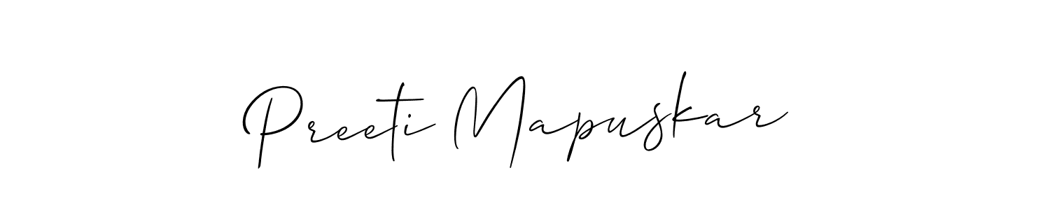 This is the best signature style for the Preeti Mapuskar name. Also you like these signature font (Allison_Script). Mix name signature. Preeti Mapuskar signature style 2 images and pictures png