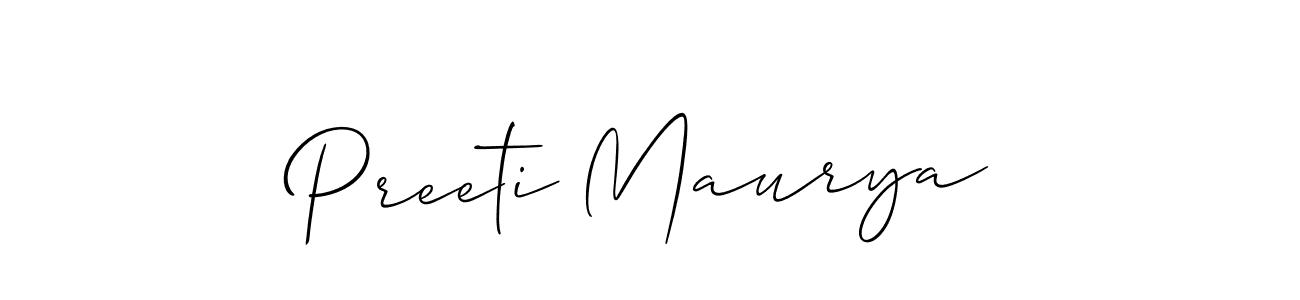 It looks lik you need a new signature style for name Preeti Maurya. Design unique handwritten (Allison_Script) signature with our free signature maker in just a few clicks. Preeti Maurya signature style 2 images and pictures png