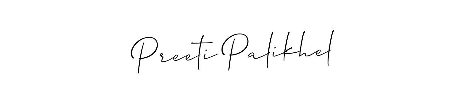 It looks lik you need a new signature style for name Preeti Palikhel. Design unique handwritten (Allison_Script) signature with our free signature maker in just a few clicks. Preeti Palikhel signature style 2 images and pictures png