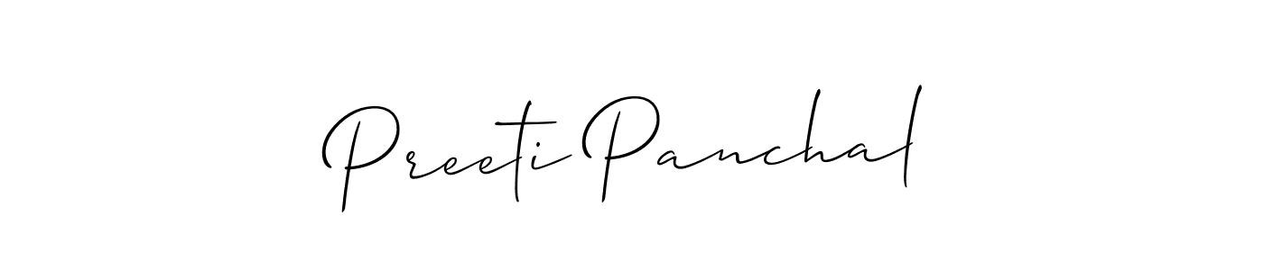 Preeti Panchal stylish signature style. Best Handwritten Sign (Allison_Script) for my name. Handwritten Signature Collection Ideas for my name Preeti Panchal. Preeti Panchal signature style 2 images and pictures png