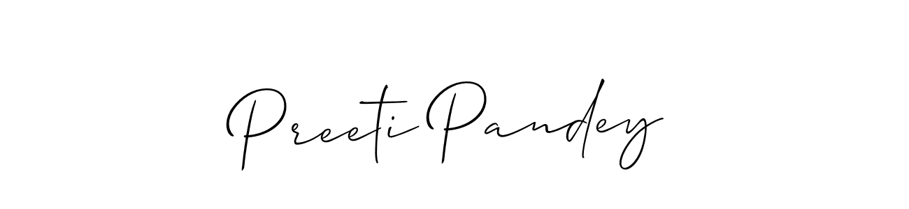 Make a beautiful signature design for name Preeti Pandey. With this signature (Allison_Script) style, you can create a handwritten signature for free. Preeti Pandey signature style 2 images and pictures png