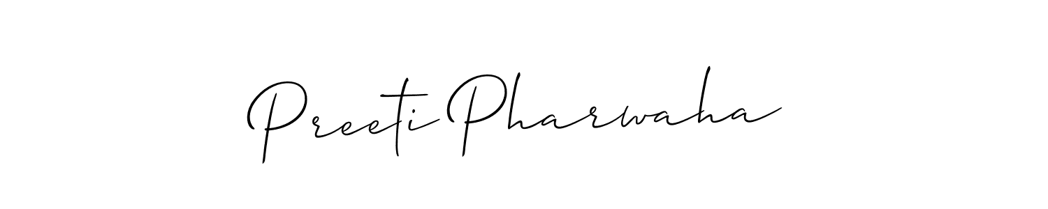 You should practise on your own different ways (Allison_Script) to write your name (Preeti Pharwaha) in signature. don't let someone else do it for you. Preeti Pharwaha signature style 2 images and pictures png