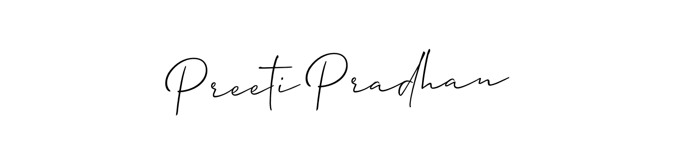 Use a signature maker to create a handwritten signature online. With this signature software, you can design (Allison_Script) your own signature for name Preeti Pradhan. Preeti Pradhan signature style 2 images and pictures png