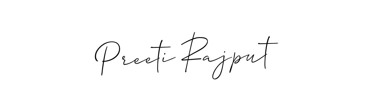 It looks lik you need a new signature style for name Preeti Rajput. Design unique handwritten (Allison_Script) signature with our free signature maker in just a few clicks. Preeti Rajput signature style 2 images and pictures png