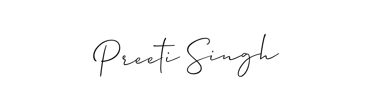 How to make Preeti Singh name signature. Use Allison_Script style for creating short signs online. This is the latest handwritten sign. Preeti Singh signature style 2 images and pictures png