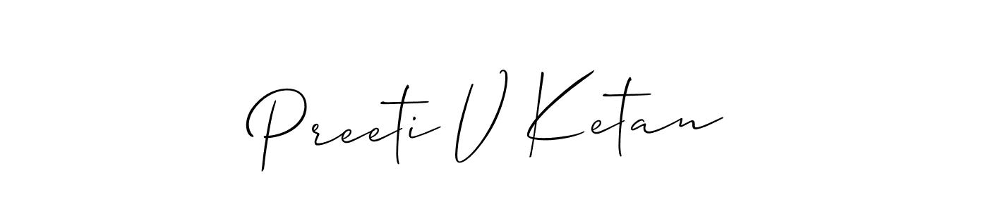 How to Draw Preeti V Ketan signature style? Allison_Script is a latest design signature styles for name Preeti V Ketan. Preeti V Ketan signature style 2 images and pictures png