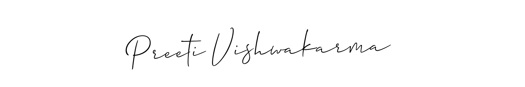 Create a beautiful signature design for name Preeti Vishwakarma. With this signature (Allison_Script) fonts, you can make a handwritten signature for free. Preeti Vishwakarma signature style 2 images and pictures png