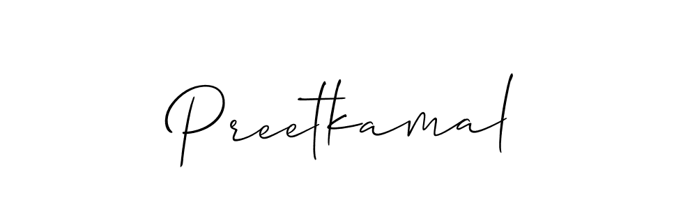 How to make Preetkamal name signature. Use Allison_Script style for creating short signs online. This is the latest handwritten sign. Preetkamal signature style 2 images and pictures png