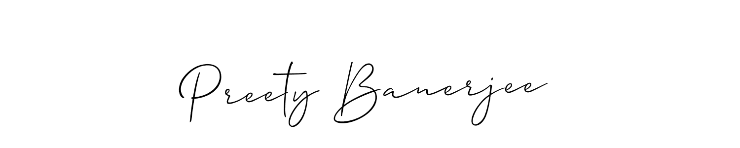 Also we have Preety Banerjee name is the best signature style. Create professional handwritten signature collection using Allison_Script autograph style. Preety Banerjee signature style 2 images and pictures png