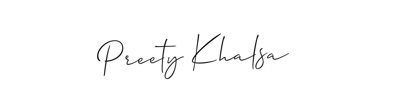 Preety Khalsa stylish signature style. Best Handwritten Sign (Allison_Script) for my name. Handwritten Signature Collection Ideas for my name Preety Khalsa. Preety Khalsa signature style 2 images and pictures png