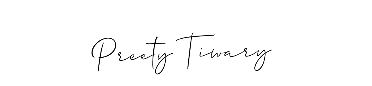 How to make Preety Tiwary signature? Allison_Script is a professional autograph style. Create handwritten signature for Preety Tiwary name. Preety Tiwary signature style 2 images and pictures png