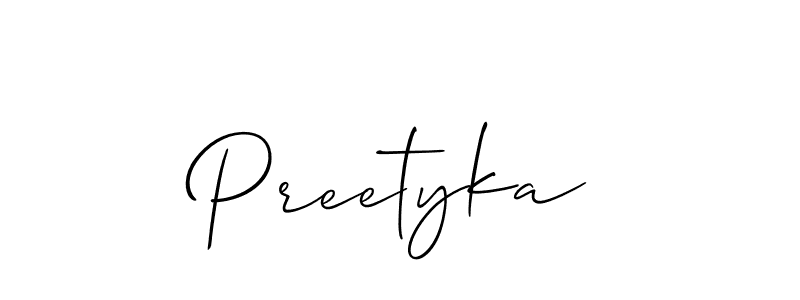 Make a beautiful signature design for name Preetyka. With this signature (Allison_Script) style, you can create a handwritten signature for free. Preetyka signature style 2 images and pictures png