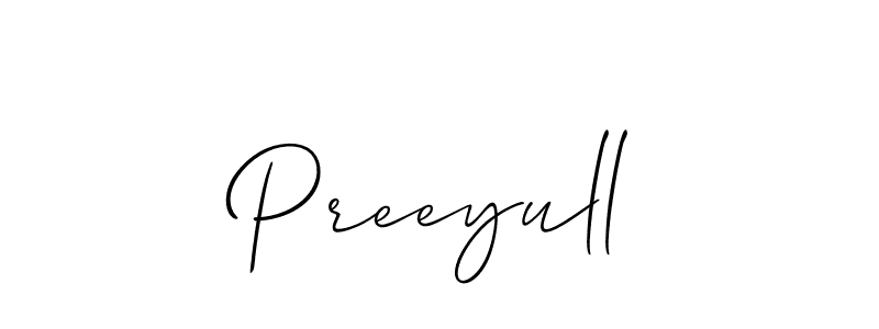 You should practise on your own different ways (Allison_Script) to write your name (Preeyull) in signature. don't let someone else do it for you. Preeyull signature style 2 images and pictures png