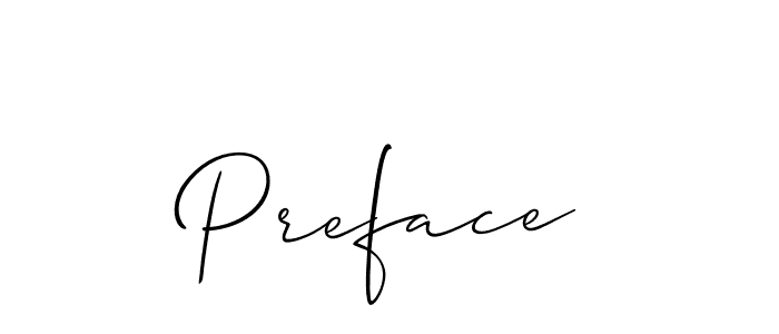 Also we have Preface name is the best signature style. Create professional handwritten signature collection using Allison_Script autograph style. Preface signature style 2 images and pictures png