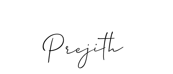 How to make Prejith name signature. Use Allison_Script style for creating short signs online. This is the latest handwritten sign. Prejith signature style 2 images and pictures png