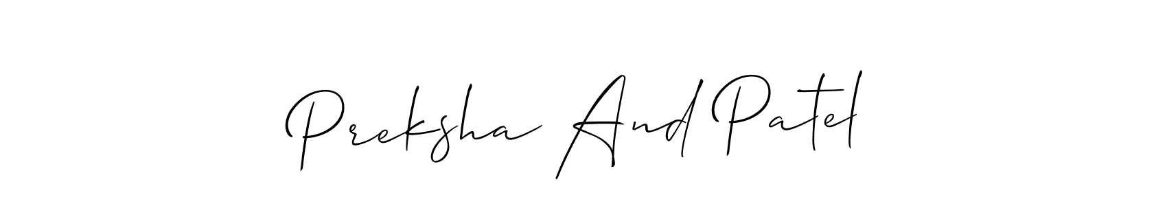 You can use this online signature creator to create a handwritten signature for the name Preksha And Patel. This is the best online autograph maker. Preksha And Patel signature style 2 images and pictures png