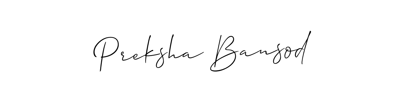 How to Draw Preksha Bansod signature style? Allison_Script is a latest design signature styles for name Preksha Bansod. Preksha Bansod signature style 2 images and pictures png