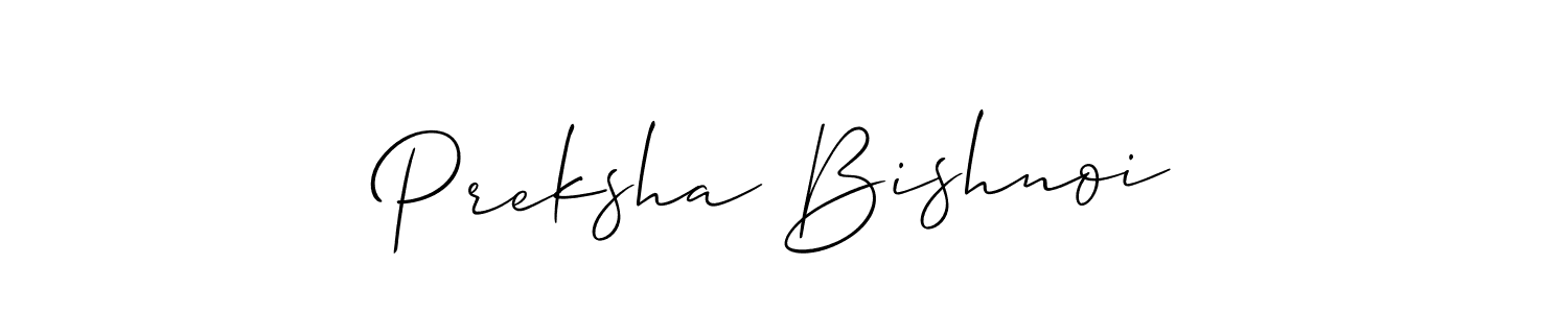 How to make Preksha Bishnoi signature? Allison_Script is a professional autograph style. Create handwritten signature for Preksha Bishnoi name. Preksha Bishnoi signature style 2 images and pictures png