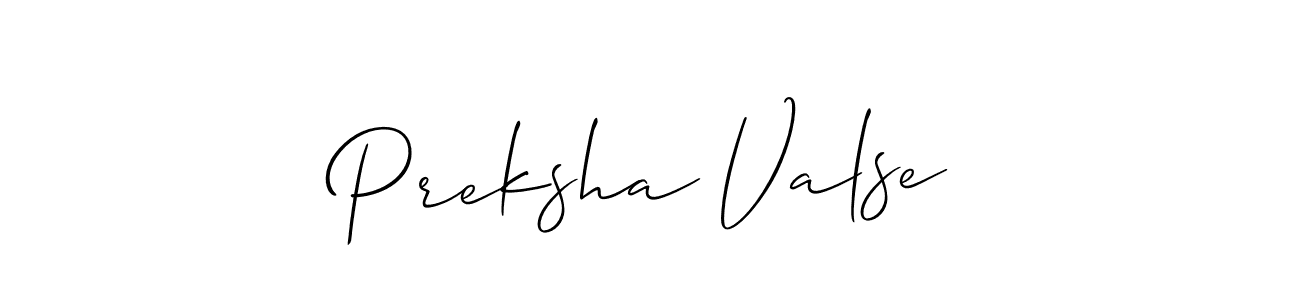 if you are searching for the best signature style for your name Preksha Valse. so please give up your signature search. here we have designed multiple signature styles  using Allison_Script. Preksha Valse signature style 2 images and pictures png
