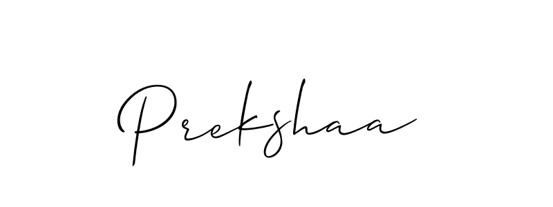 It looks lik you need a new signature style for name Prekshaa. Design unique handwritten (Allison_Script) signature with our free signature maker in just a few clicks. Prekshaa signature style 2 images and pictures png