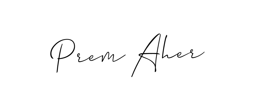 How to Draw Prem Aher signature style? Allison_Script is a latest design signature styles for name Prem Aher. Prem Aher signature style 2 images and pictures png