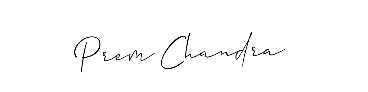 Prem Chandra stylish signature style. Best Handwritten Sign (Allison_Script) for my name. Handwritten Signature Collection Ideas for my name Prem Chandra. Prem Chandra signature style 2 images and pictures png