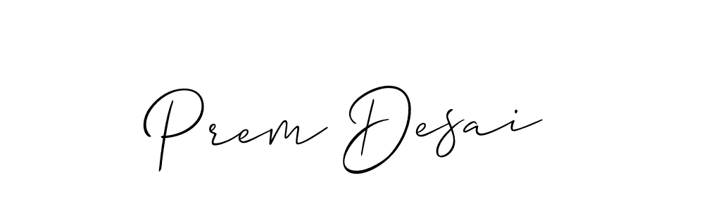 Create a beautiful signature design for name Prem Desai. With this signature (Allison_Script) fonts, you can make a handwritten signature for free. Prem Desai signature style 2 images and pictures png