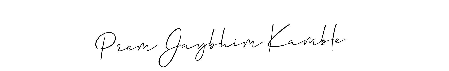 You should practise on your own different ways (Allison_Script) to write your name (Prem Jaybhim Kamble) in signature. don't let someone else do it for you. Prem Jaybhim Kamble signature style 2 images and pictures png