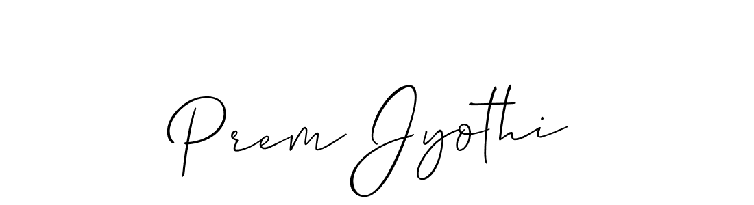 Design your own signature with our free online signature maker. With this signature software, you can create a handwritten (Allison_Script) signature for name Prem Jyothi. Prem Jyothi signature style 2 images and pictures png