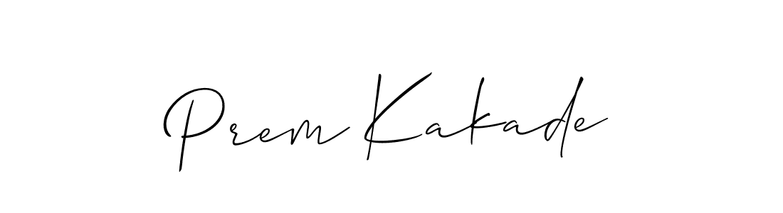 Prem Kakade stylish signature style. Best Handwritten Sign (Allison_Script) for my name. Handwritten Signature Collection Ideas for my name Prem Kakade. Prem Kakade signature style 2 images and pictures png