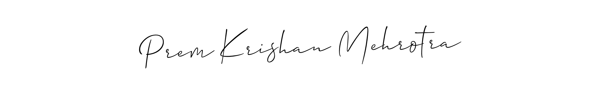 Make a beautiful signature design for name Prem Krishan Mehrotra. With this signature (Allison_Script) style, you can create a handwritten signature for free. Prem Krishan Mehrotra signature style 2 images and pictures png