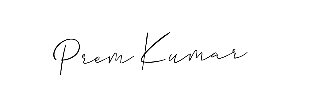 Use a signature maker to create a handwritten signature online. With this signature software, you can design (Allison_Script) your own signature for name Prem Kumar. Prem Kumar signature style 2 images and pictures png