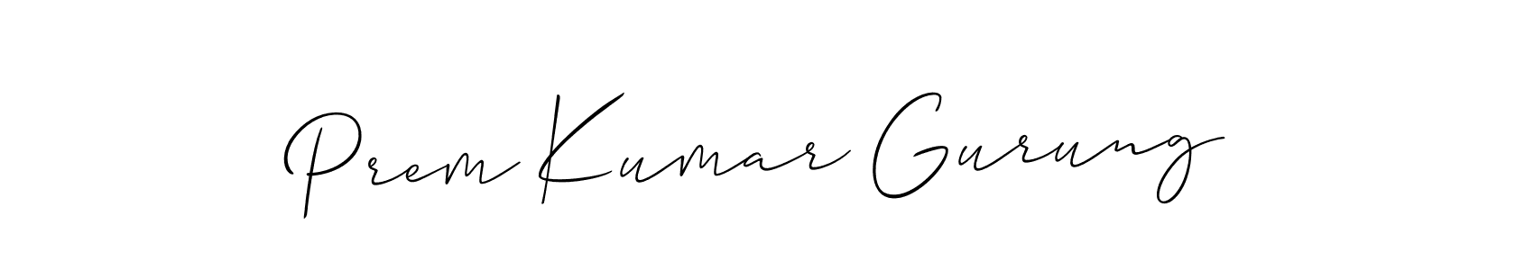 Similarly Allison_Script is the best handwritten signature design. Signature creator online .You can use it as an online autograph creator for name Prem Kumar Gurung. Prem Kumar Gurung signature style 2 images and pictures png